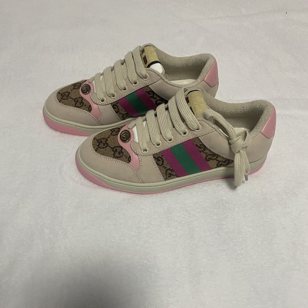 Gucci Cream and Pink Winter Boots with Premium Design